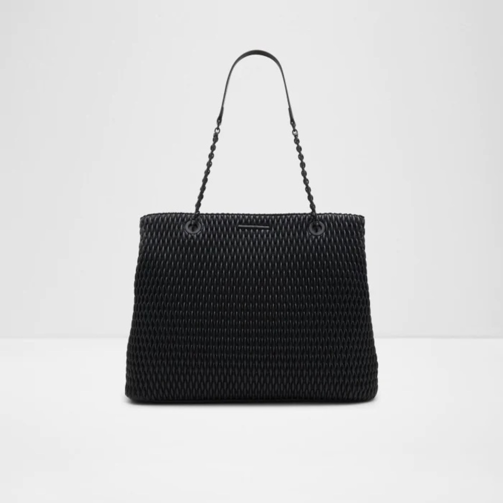 ALDO Ellysa woven tote bag in black LNC